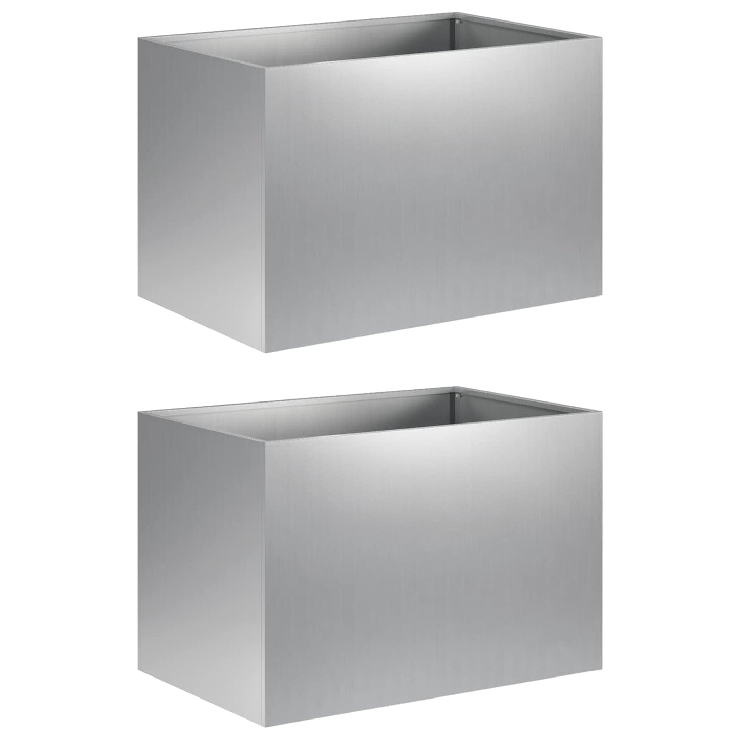 Vaso da giardino 2 pz Argento 50 x 40 x 40 cm Acciaio zincato | homemem39