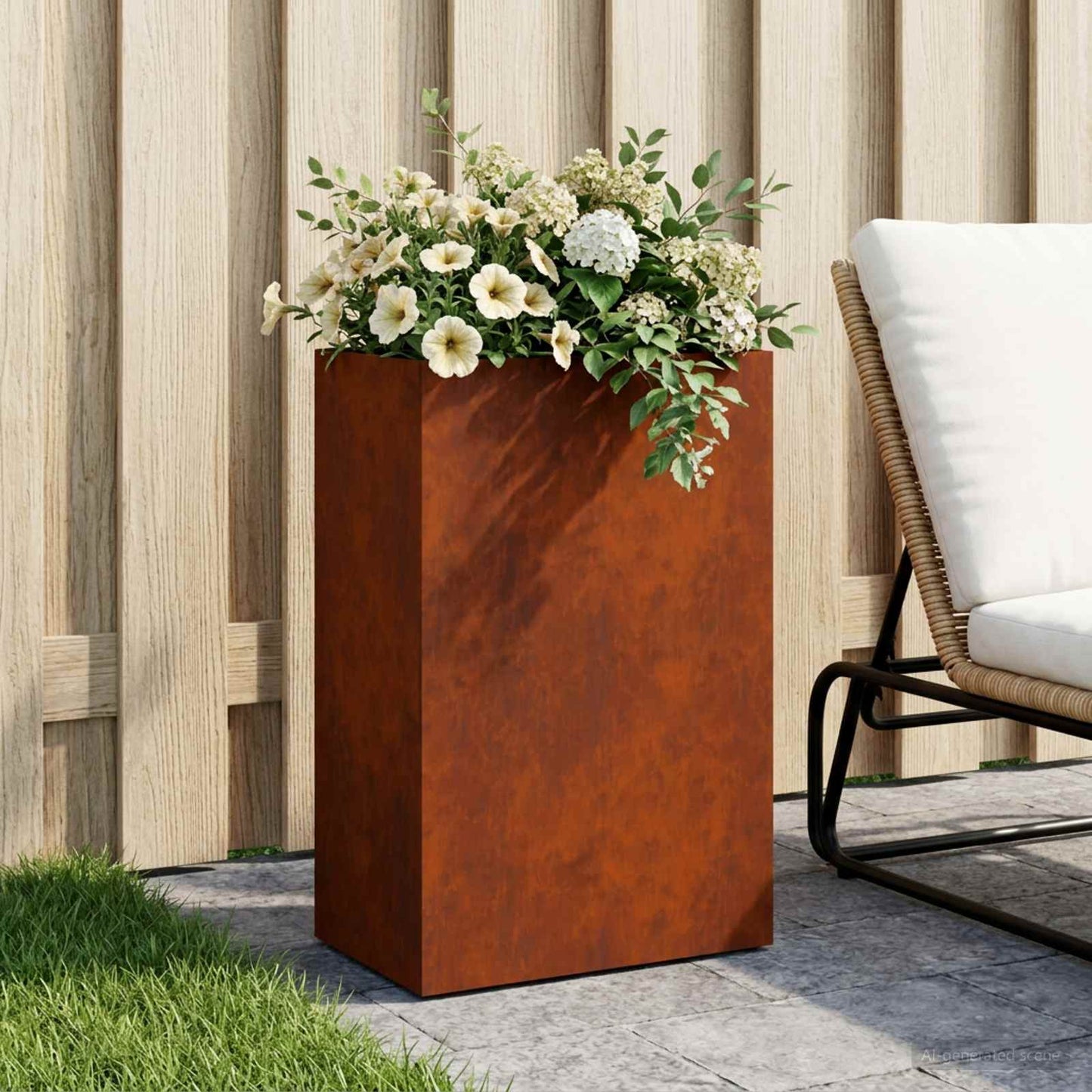 Vaso da giardino Ruggine 50 x 40 x 75 cm Acciaio Corten