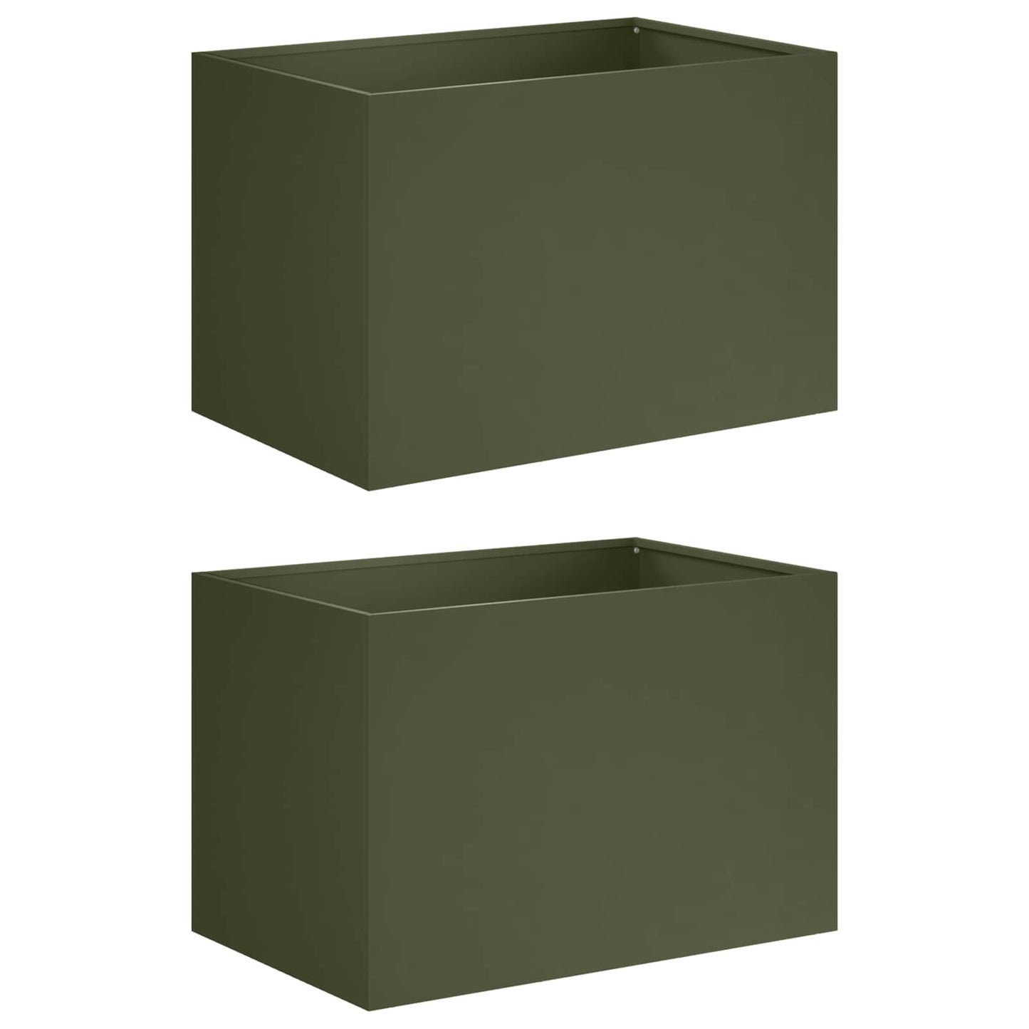 Vaso da giardino 2 pz Verde Oliva 60 x 40 x 40 cm