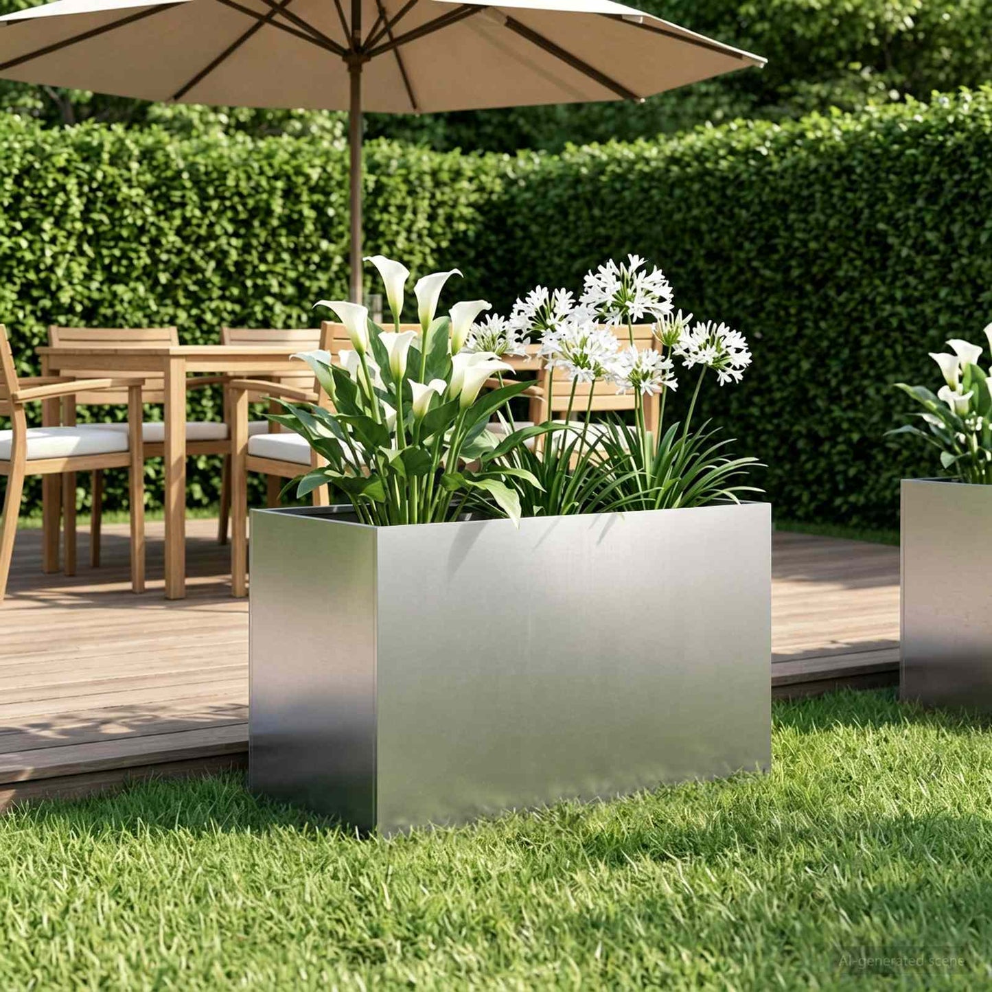 Vaso da giardino Argento 60 x 40 x 40 cm Acciaio Inox
