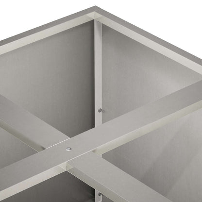 Vaso da giardino Argento 100 x 100 x 40 cm Acciaio Inox | homemem39