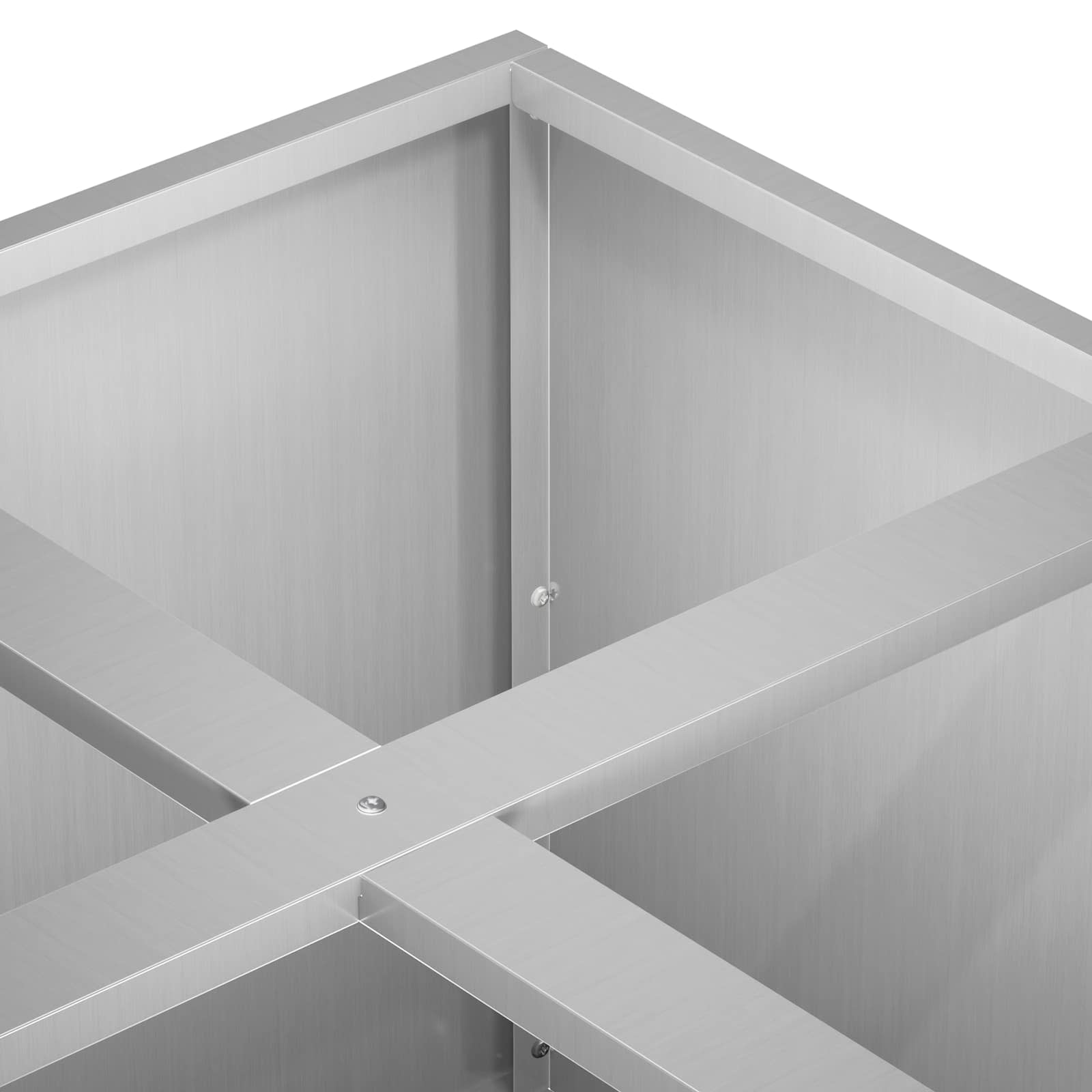 Vaso da giardino Argento 100 x 100 x 40 cm Acciaio zincato | homemem39