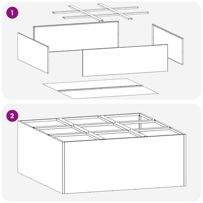 Vaso da giardino Argento 100 x 100 x 40 cm Acciaio zincato | homemem39