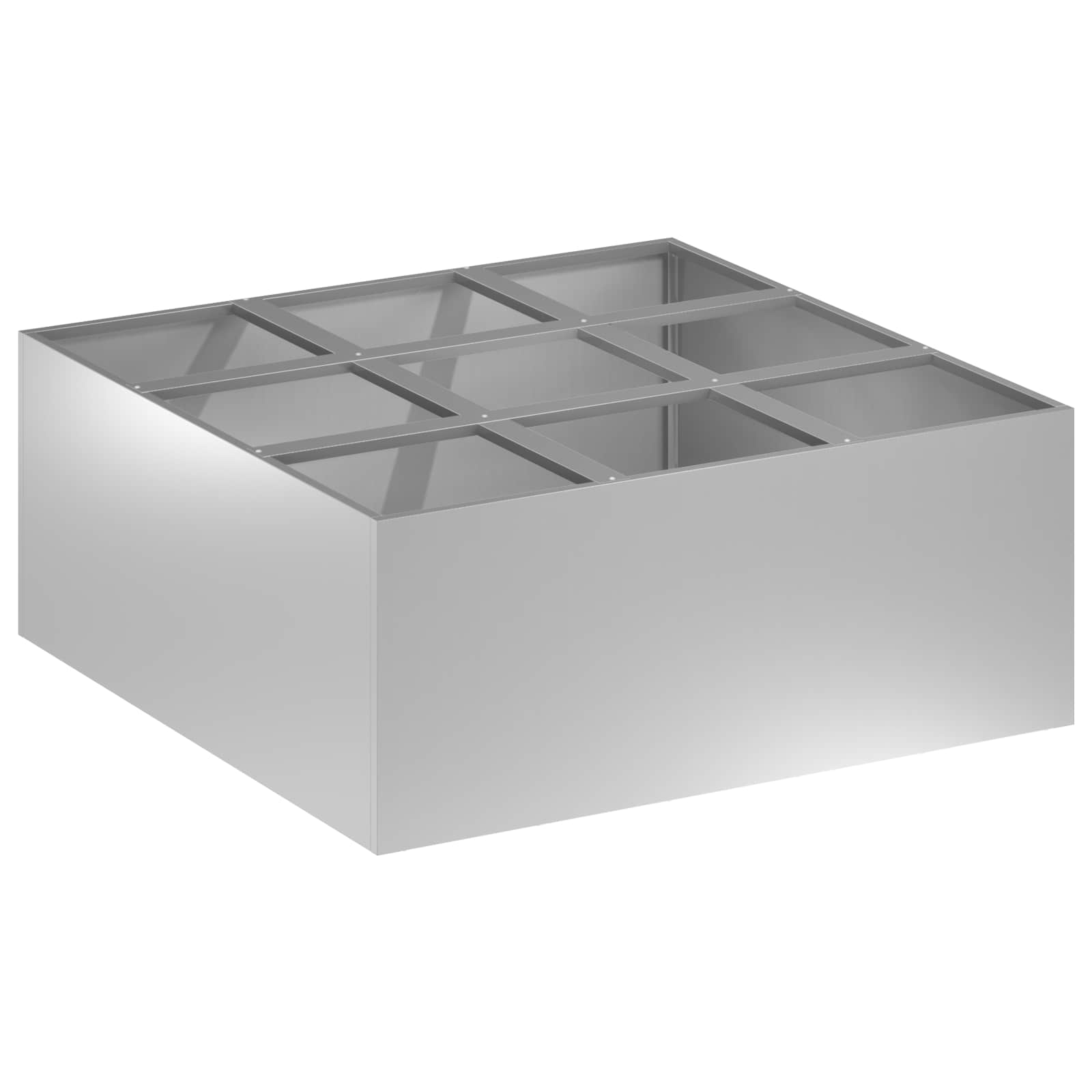 Vaso da giardino Argento 100 x 100 x 40 cm Acciaio zincato | homemem39
