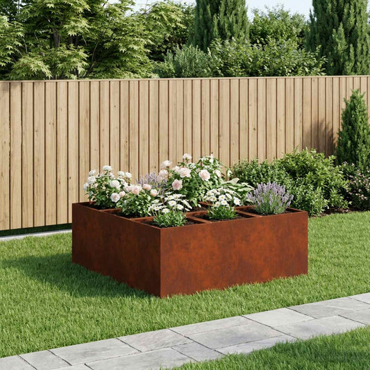 Vaso da giardino Ruggine 100 x 100 x 40 cm Acciaio Corten - homemem39