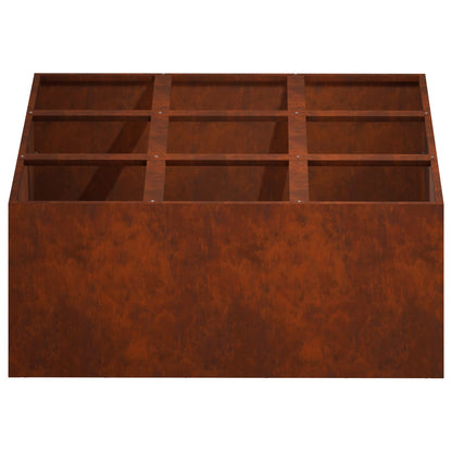 Vaso da giardino Ruggine 100 x 100 x 40 cm Acciaio Corten