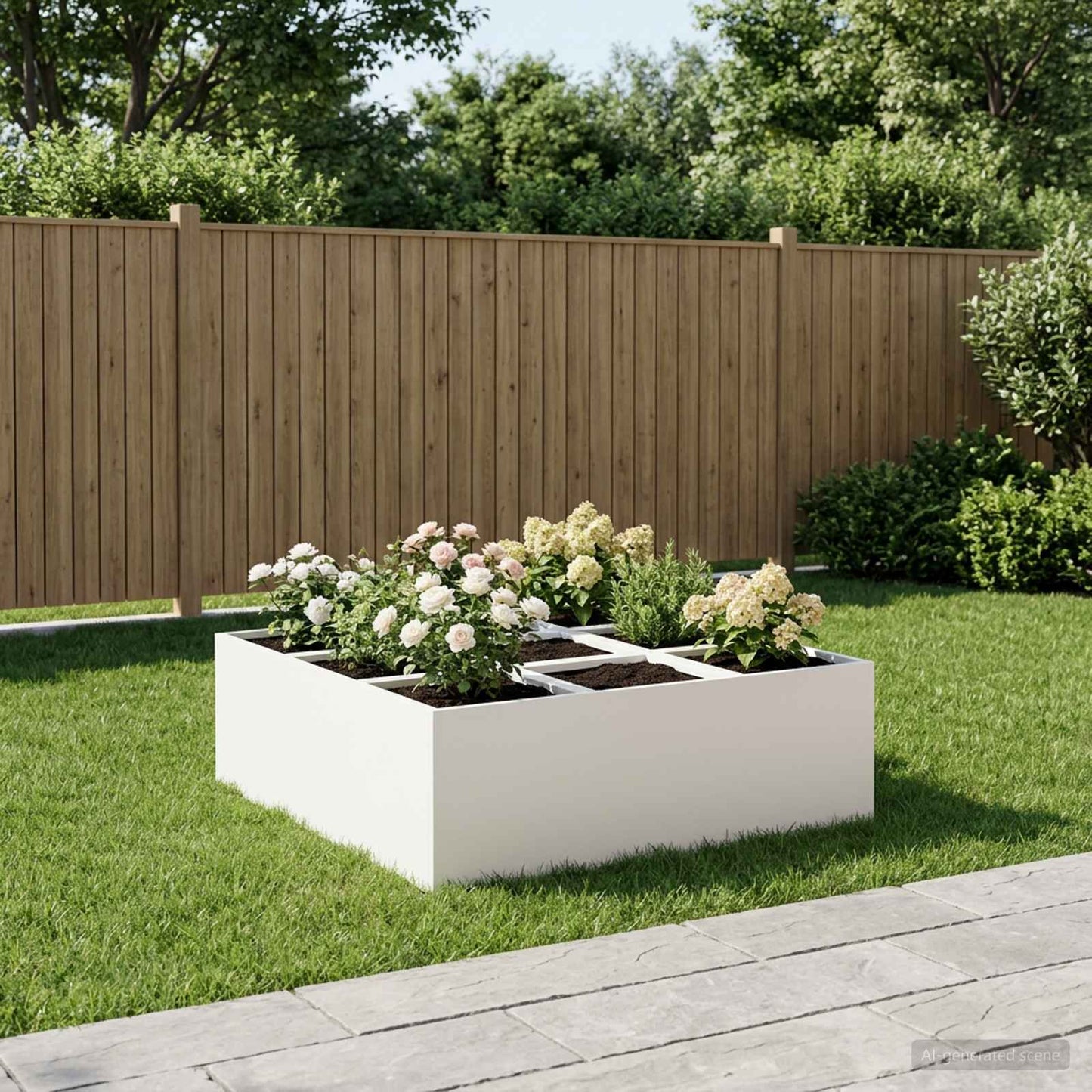 Vaso da giardino Bianco 100 x 100 x 50 cm