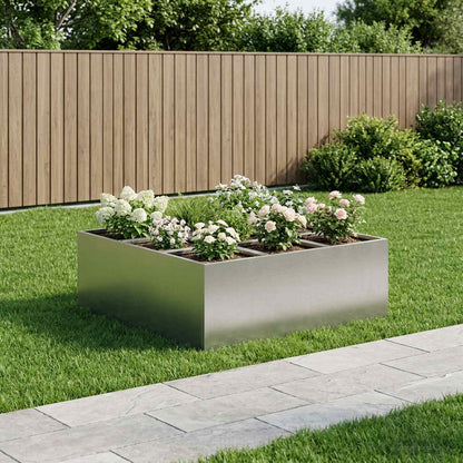 Vaso da giardino Argento 100 x 100 x 50 cm Acciaio Inox | homemem39