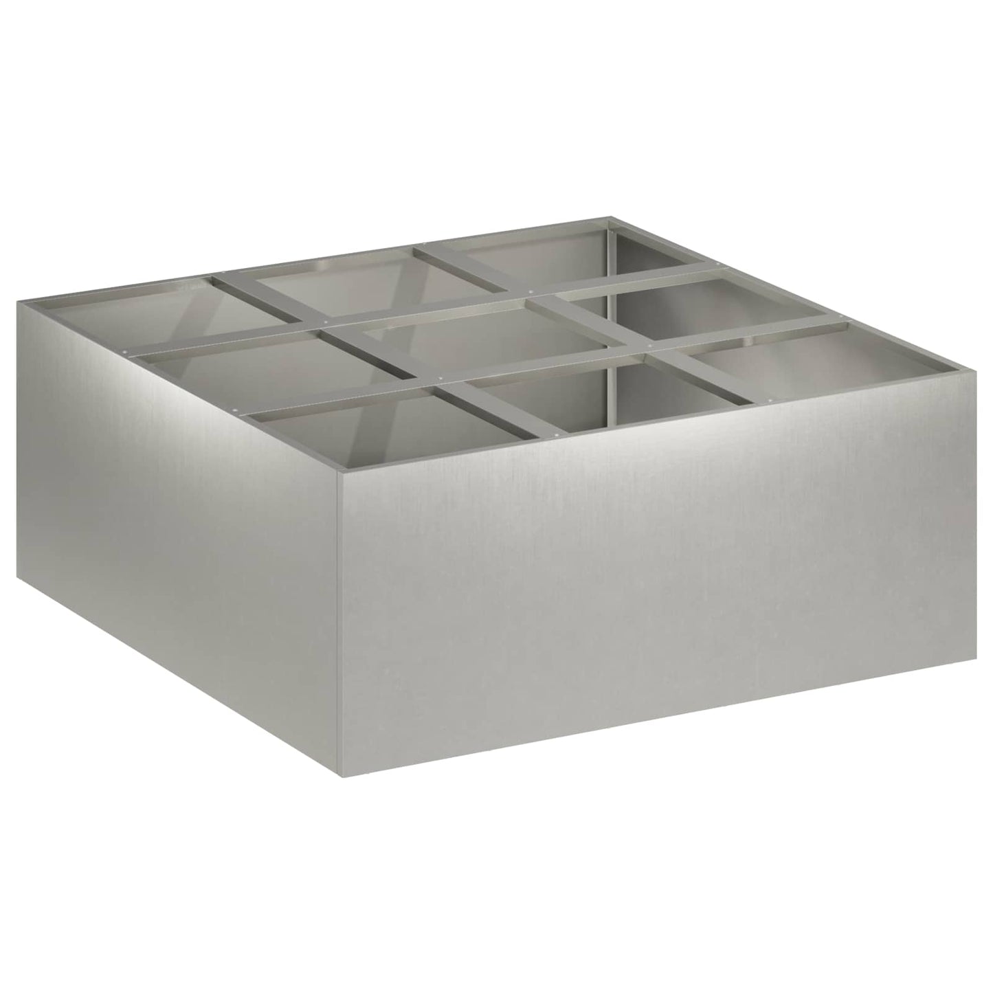 Vaso da giardino Argento 100 x 100 x 50 cm Acciaio Inox | homemem39