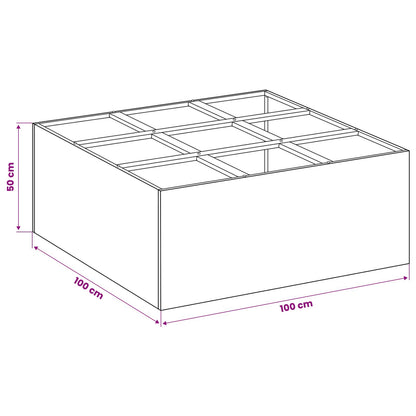Vaso da giardino Argento 100 x 100 x 50 cm Acciaio Inox | homemem39
