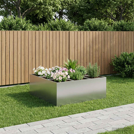 Vaso da giardino Argento 100 x 100 x 50 cm Acciaio zincato - homemem39