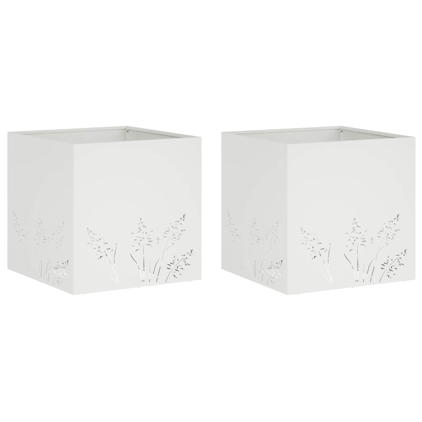 Vaso da giardino 2 pz Bianco 50 x 50 x 49 cm | homemem39
