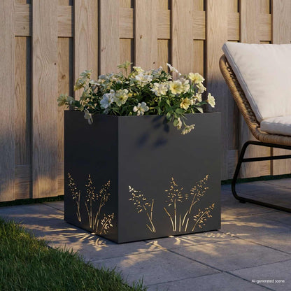 Vaso da giardino Antracite 50 x 50 x 49 cm | homemem39