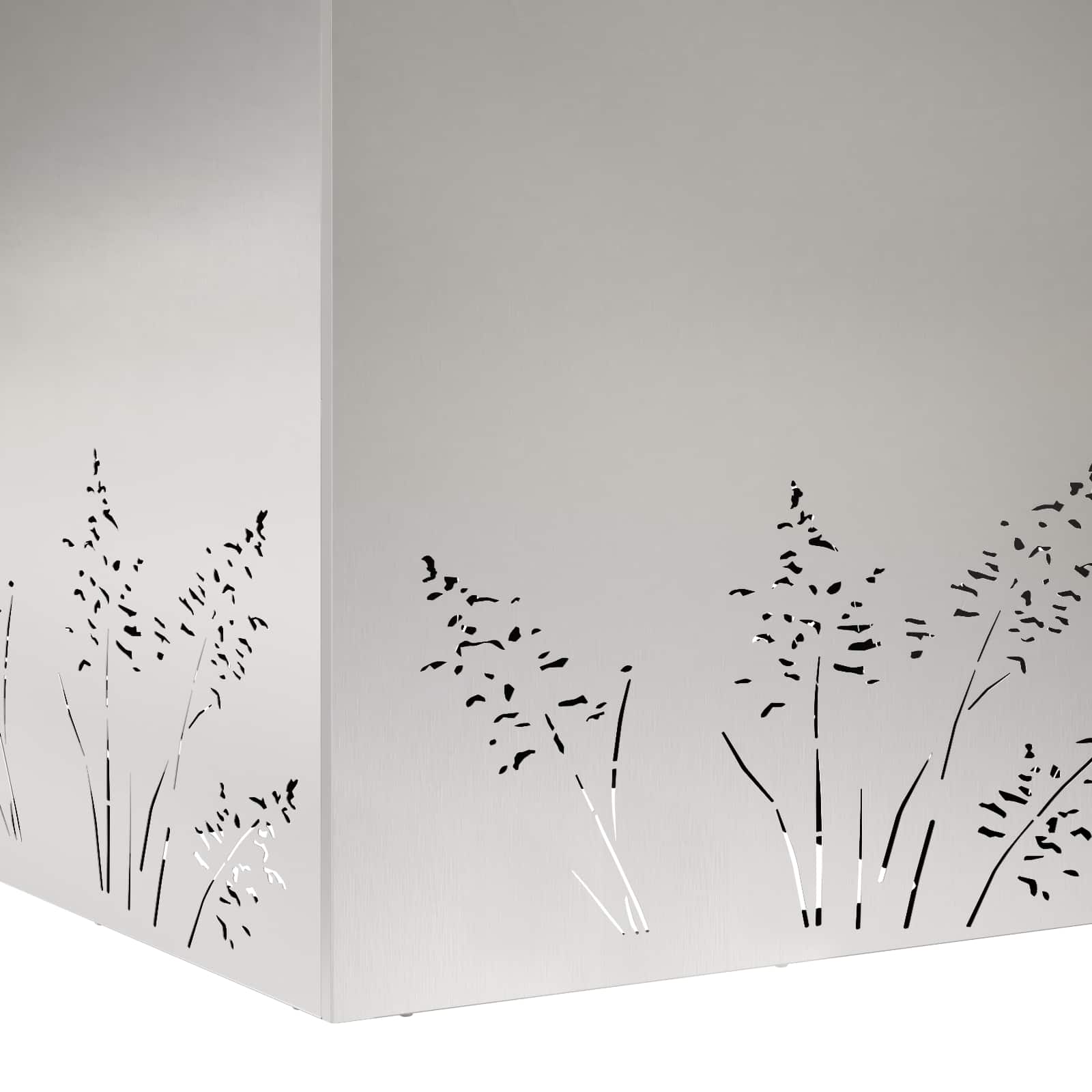 Vaso da giardino Argento 50 x 50 x 49 cm Acciaio Inox | homemem39