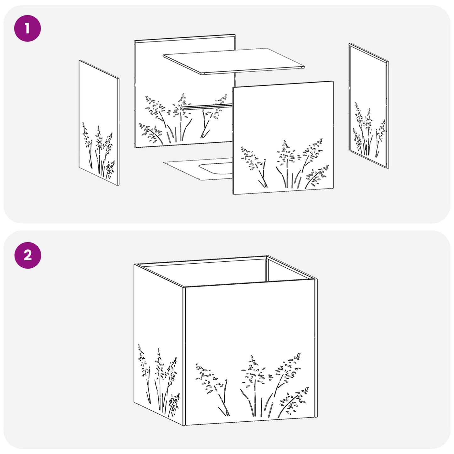 Vaso da giardino Argento 50 x 50 x 49 cm Acciaio Inox | homemem39