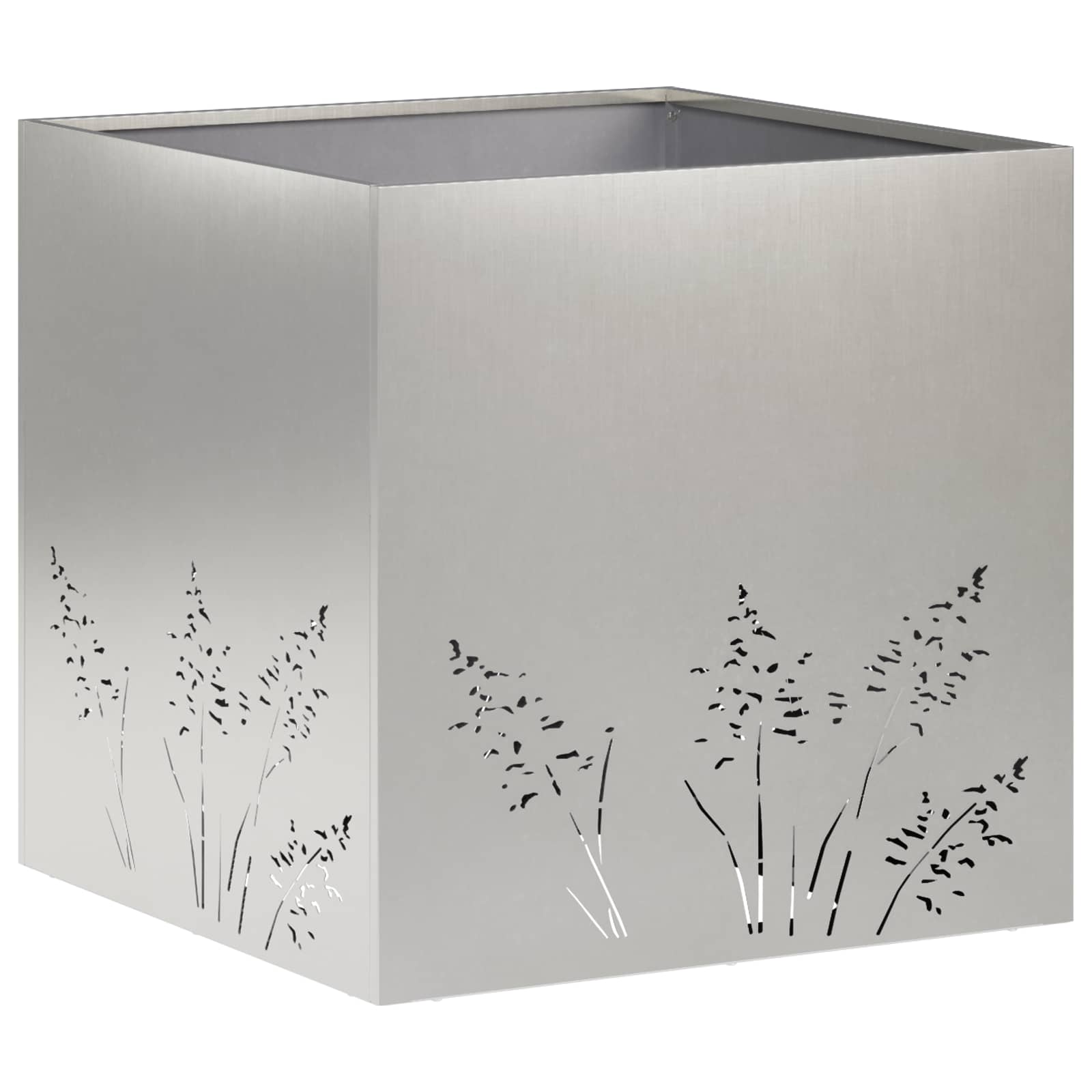 Vaso da giardino Argento 50 x 50 x 49 cm Acciaio Inox | homemem39