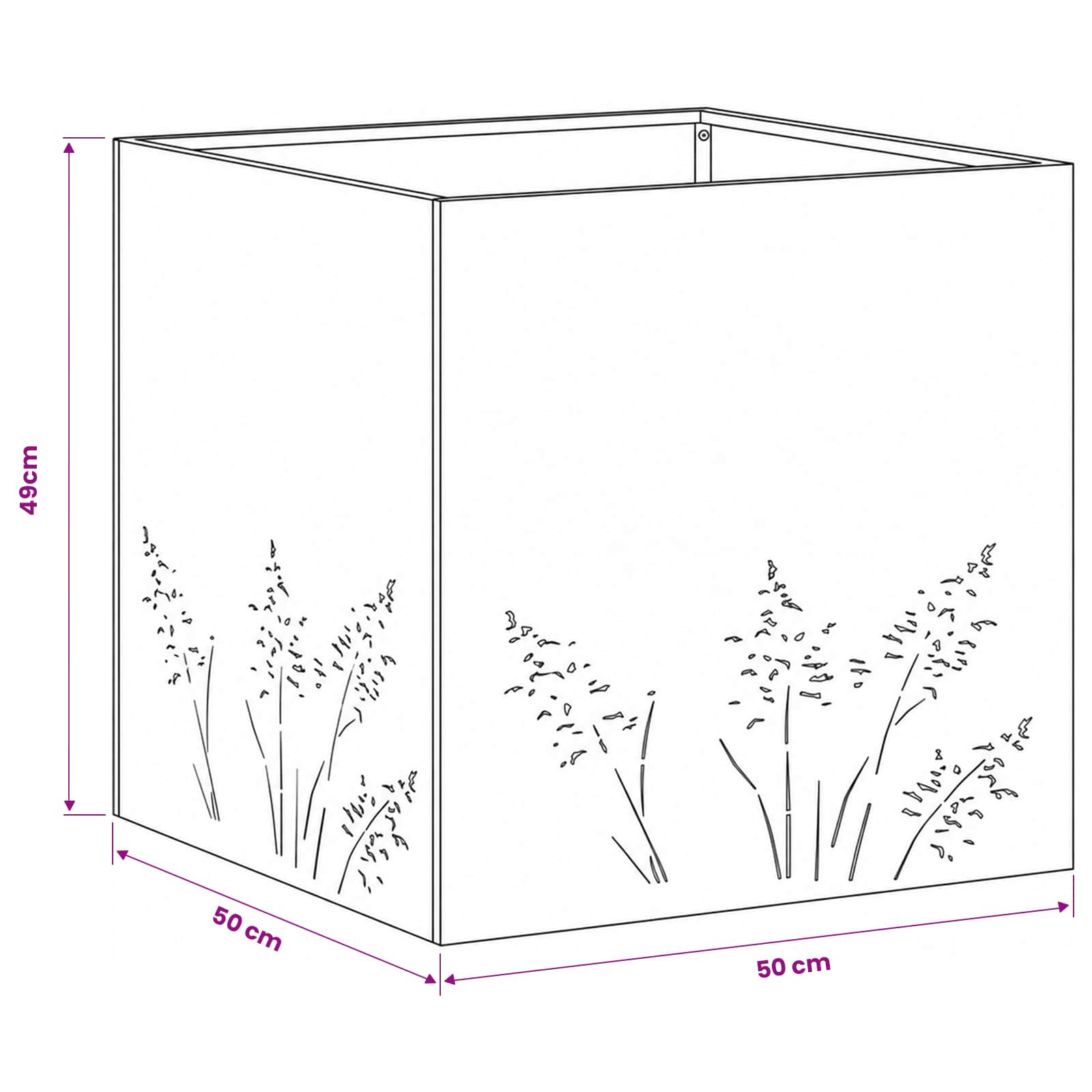 Vaso da giardino Argento 50 x 50 x 49 cm Acciaio Inox | homemem39