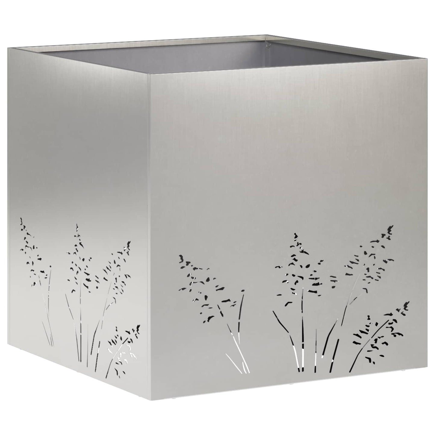 Vaso da giardino 2 pz Argento 50 x 50 x 49 cm Acciaio Inox | homemem39