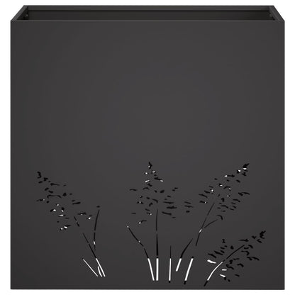 Vaso da giardino Nero 50 x 30 x 49 cm Acciaio laminato a freddo | homemem39