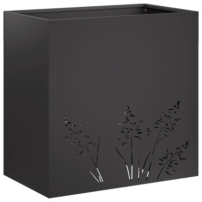 Vaso da giardino 2 pz Nero 50 x 30 x 49 cm