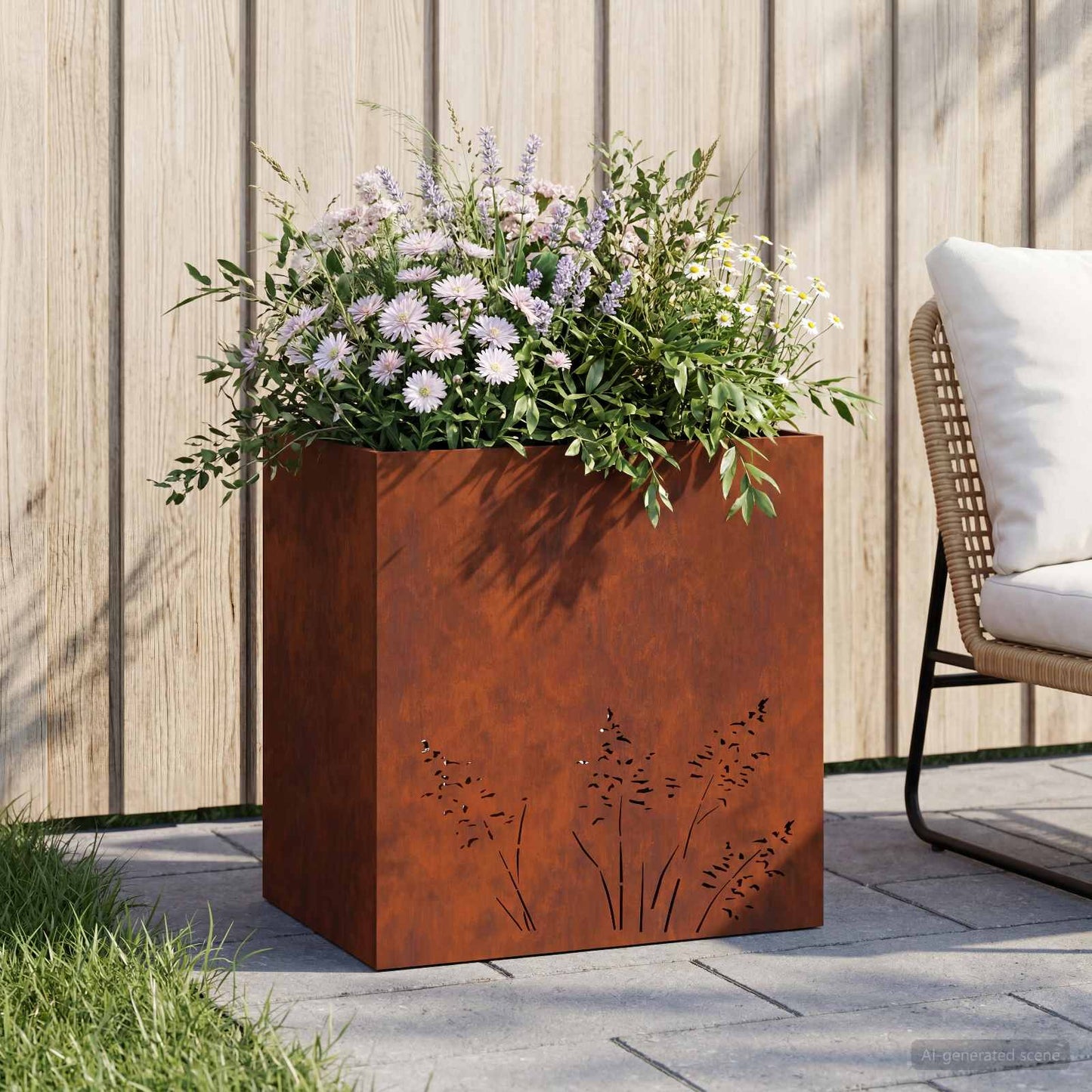 Vaso da giardino Ruggine 50 x 30 x 49 cm Acciaio Corten | homemem39