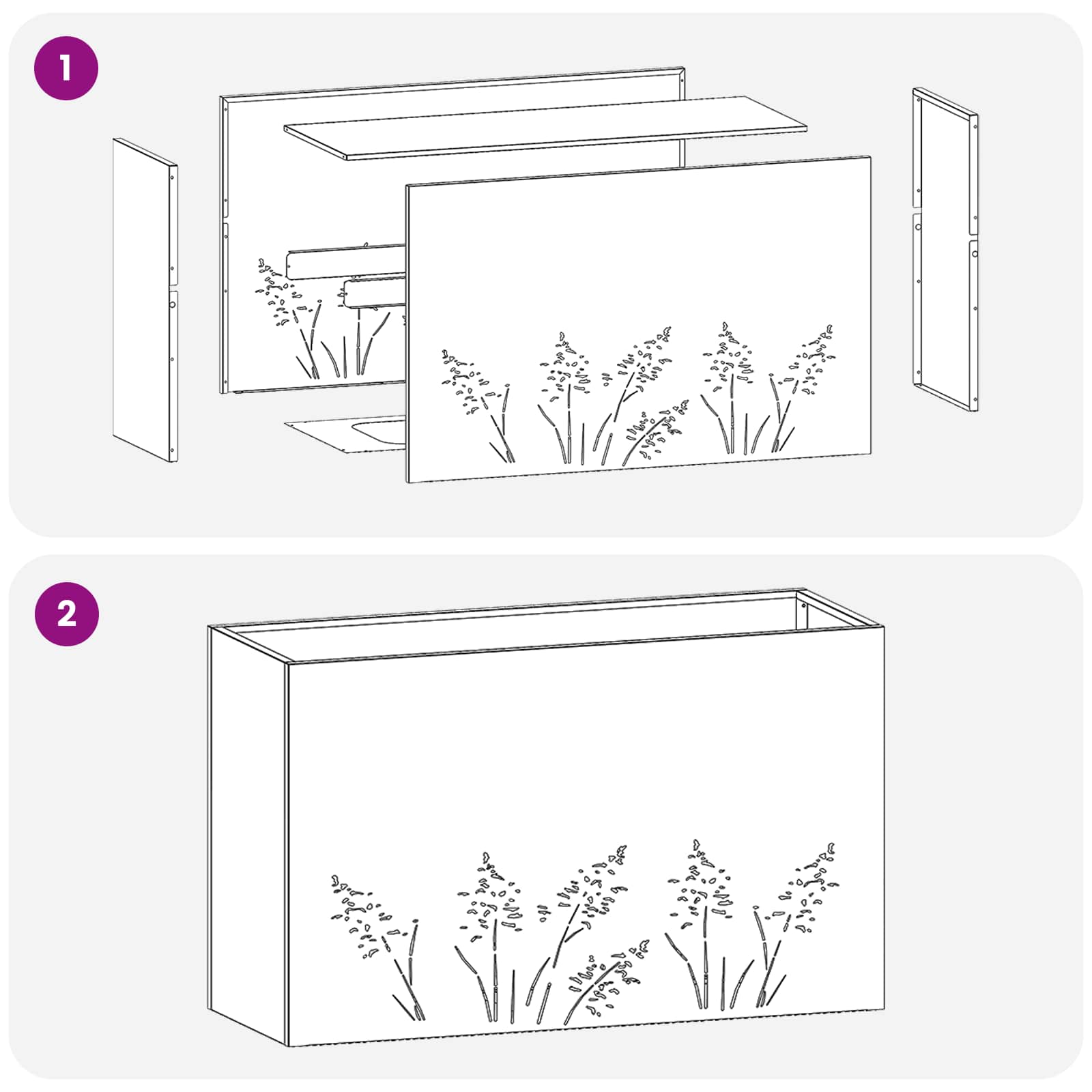 Vaso da giardino 2 pz Verde Oliva 80 x 20 x 49 cm | homemem39