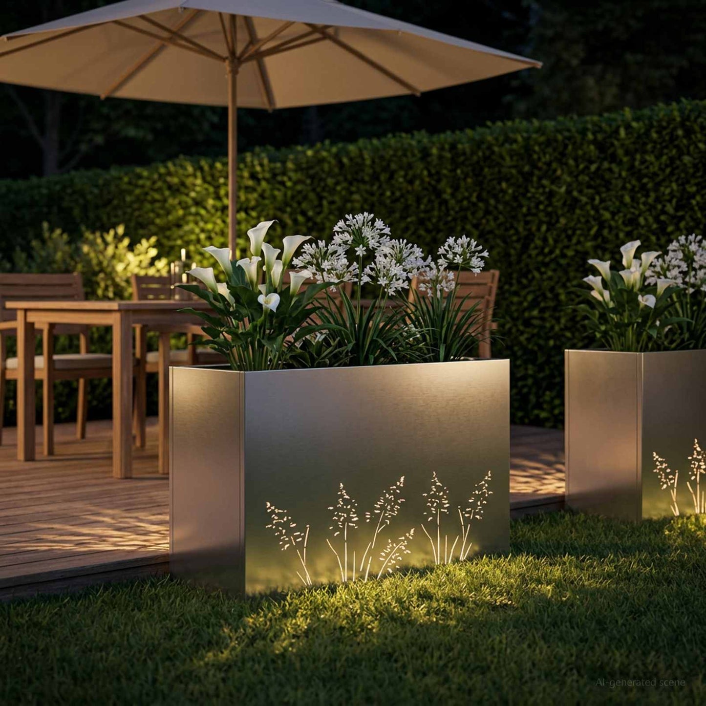 Vaso da giardino Argento 80 x 20 x 49 cm Acciaio Inox | homemem39