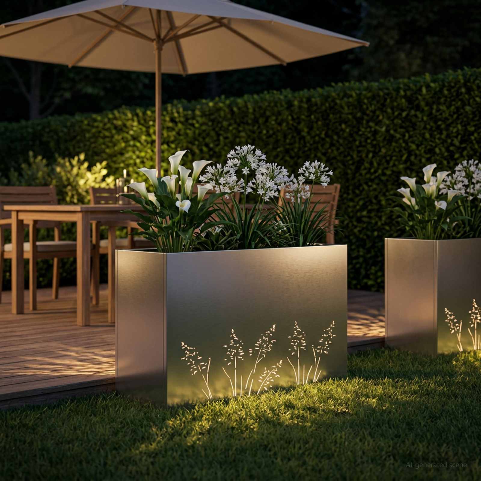 Vaso da giardino Argento 80 x 20 x 49 cm Acciaio Inox | homemem39