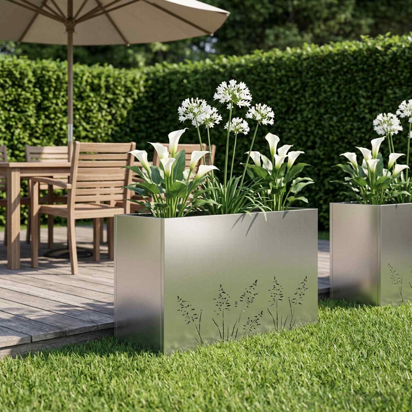 Vaso da giardino Argento 80 x 20 x 49 cm Acciaio zincato | homemem39