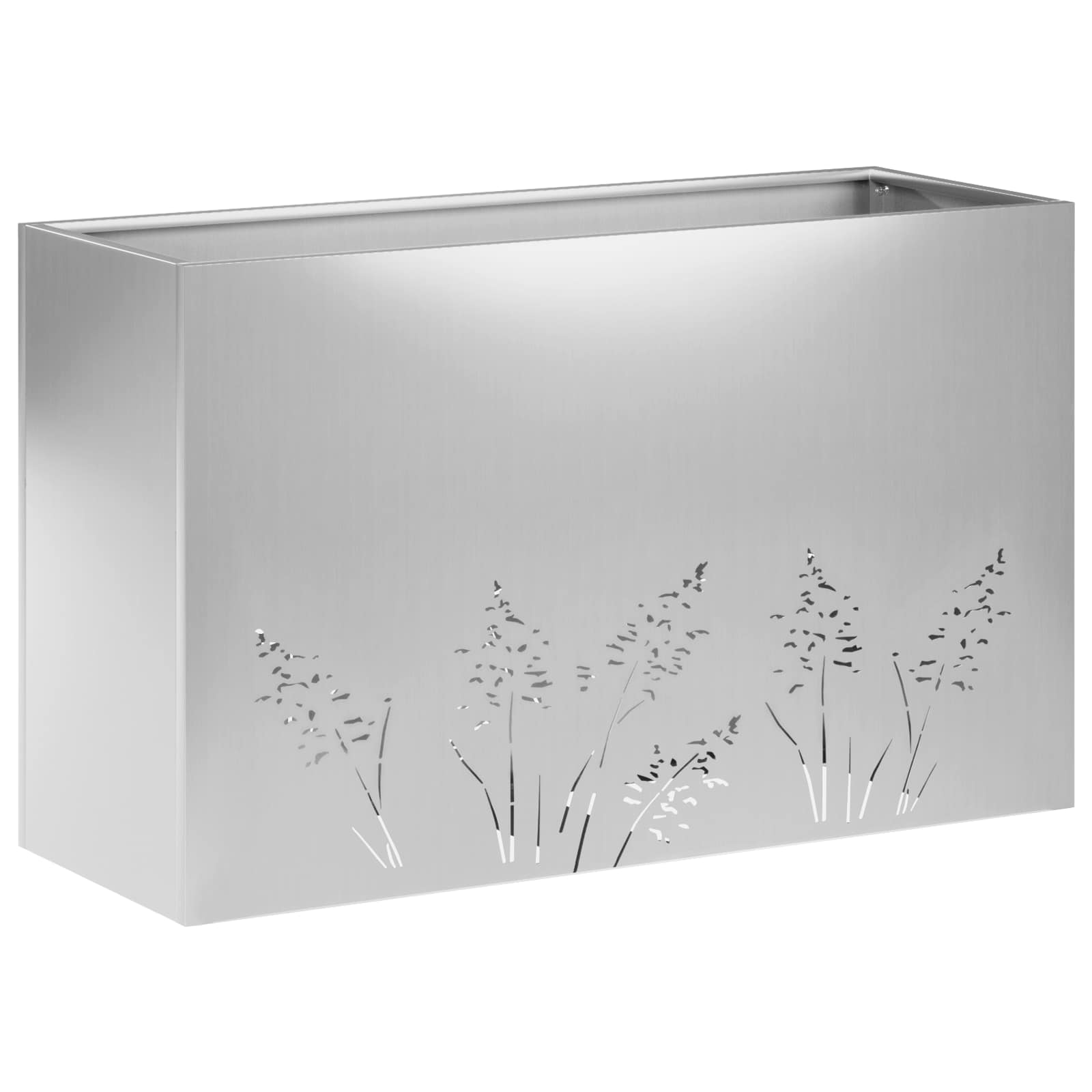 Vaso da giardino 2 pz Argento 80 x 20 x 49 cm Acciaio zincato | homemem39