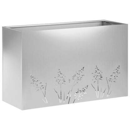 Vaso da giardino 2 pz Argento 80 x 20 x 49 cm Acciaio zincato | homemem39