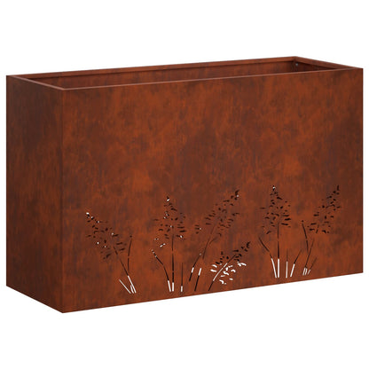 Vaso da giardino 2 pz Ruggine 80 x 20 x 49 cm Acciaio Corten | homemem39