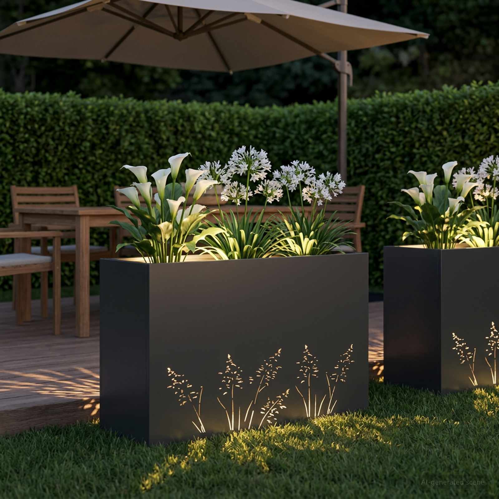 Vaso da giardino Nero 80 x 30 x 49 cm Acciaio laminato a freddo | homemem39