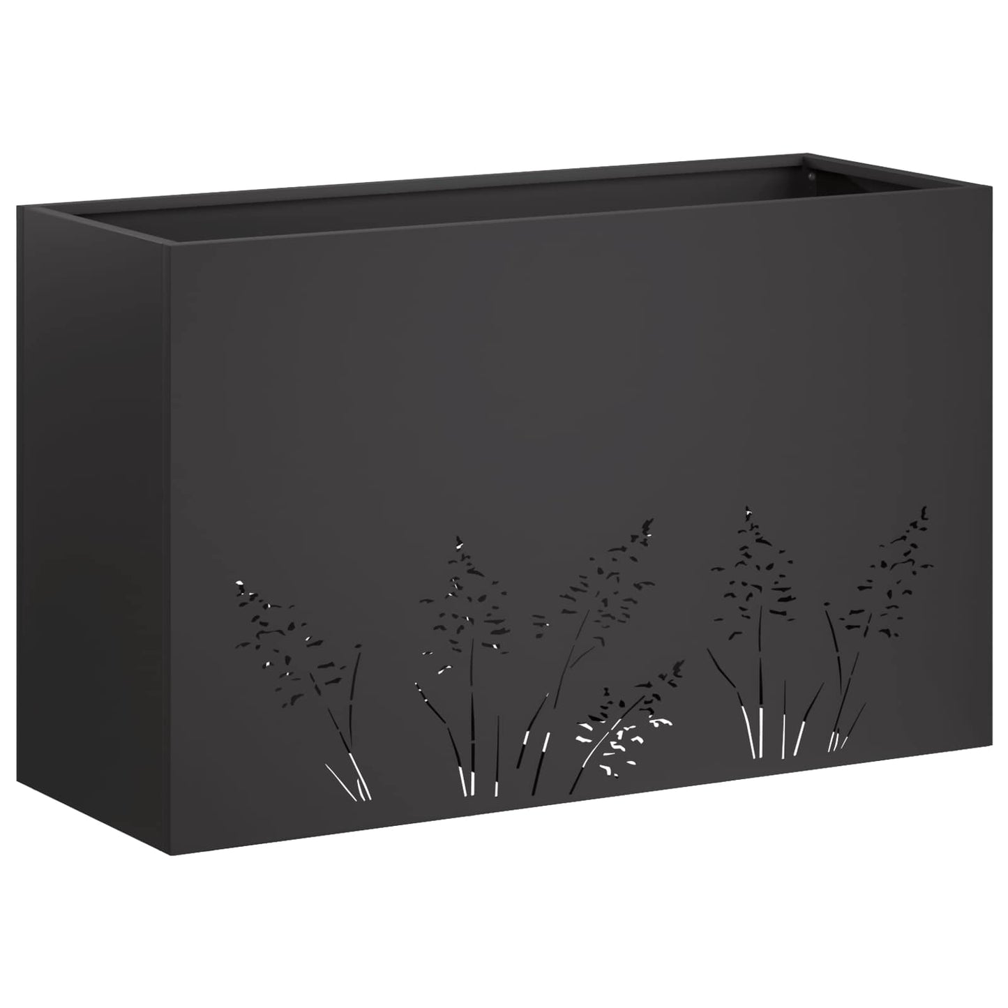 Vaso da giardino Nero 80 x 30 x 49 cm Acciaio laminato a freddo | homemem39