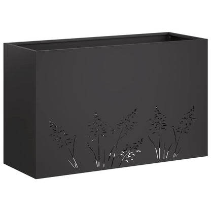 Vaso da giardino Nero 80 x 30 x 49 cm Acciaio laminato a freddo | homemem39