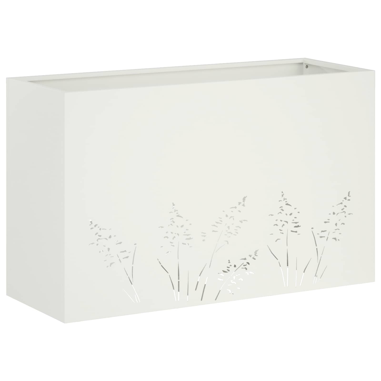 Vaso da giardino 2 pz Bianco 80 x 30 x 49 cm | homemem39