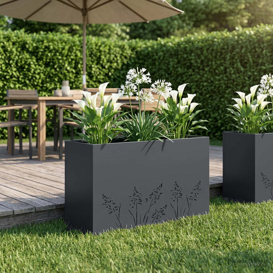 Vaso da giardino Antracite 80 x 30 x 49 cm | homemem39