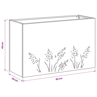 Vaso da giardino Antracite 80 x 30 x 49 cm | homemem39