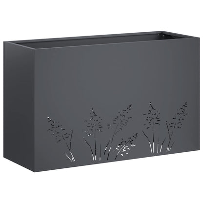 Vaso da giardino 2 pz Antracite 80 x 30 x 49 cm | homemem39