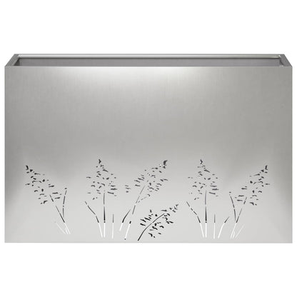 Vaso da giardino 2 pz Argento 80 x 30 x 49 cm Acciaio Inox | homemem39