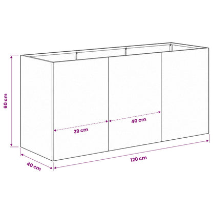Vaso da giardino Nero 120 x 40 x 60 cm | homemem39