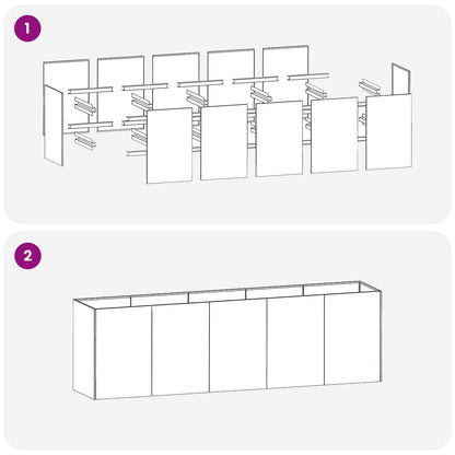 Vaso da giardino Antracite 200 x 40 x 60 cm | homemem39