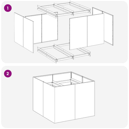 Vaso da giardino Antracite 80 x 80 x 60 cm | homemem39