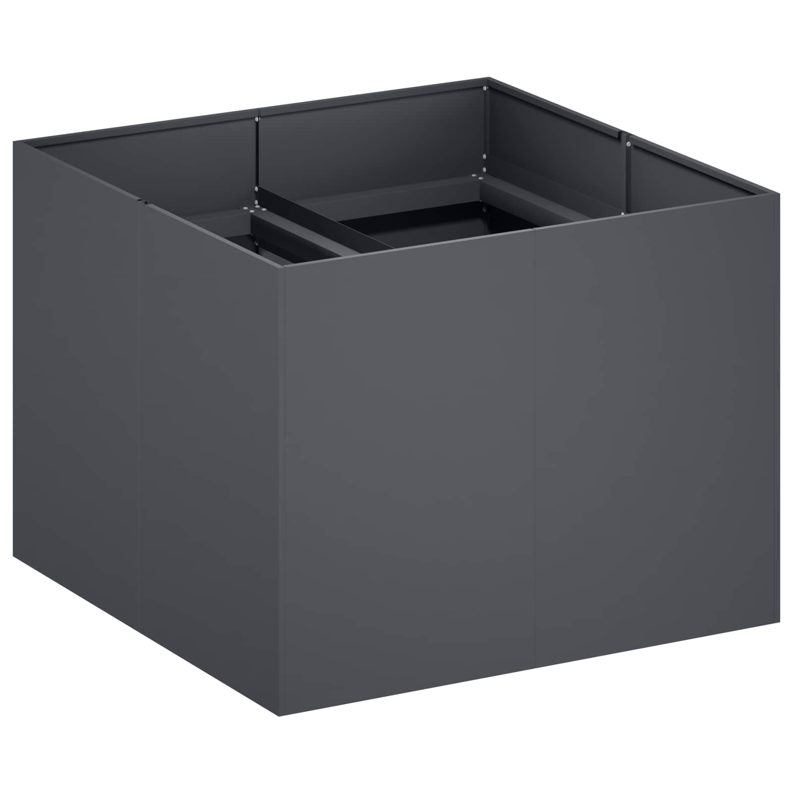 Vaso da giardino Antracite 80 x 80 x 60 cm | homemem39