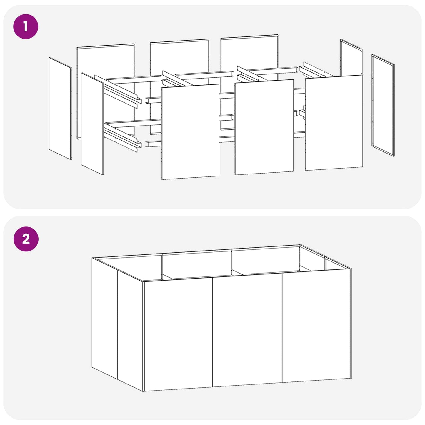Vaso da giardino Antracite 120 x 80 x 60 cm | homemem39