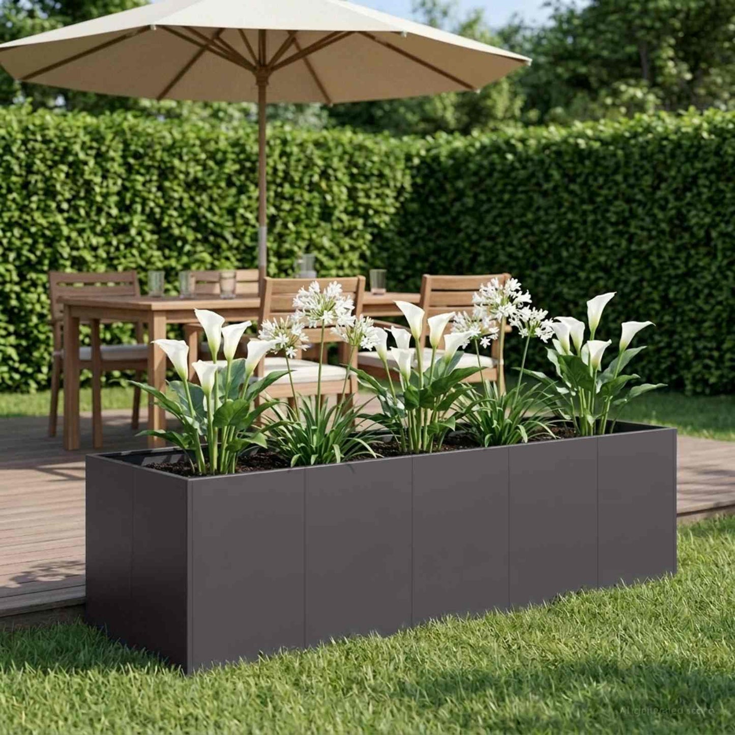 Vaso da giardino Nero 200 x 80 x 60 cm | homemem39