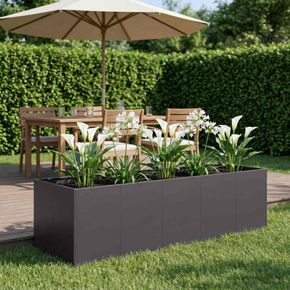Vaso da giardino Nero 200 x 80 x 60 cm | homemem39