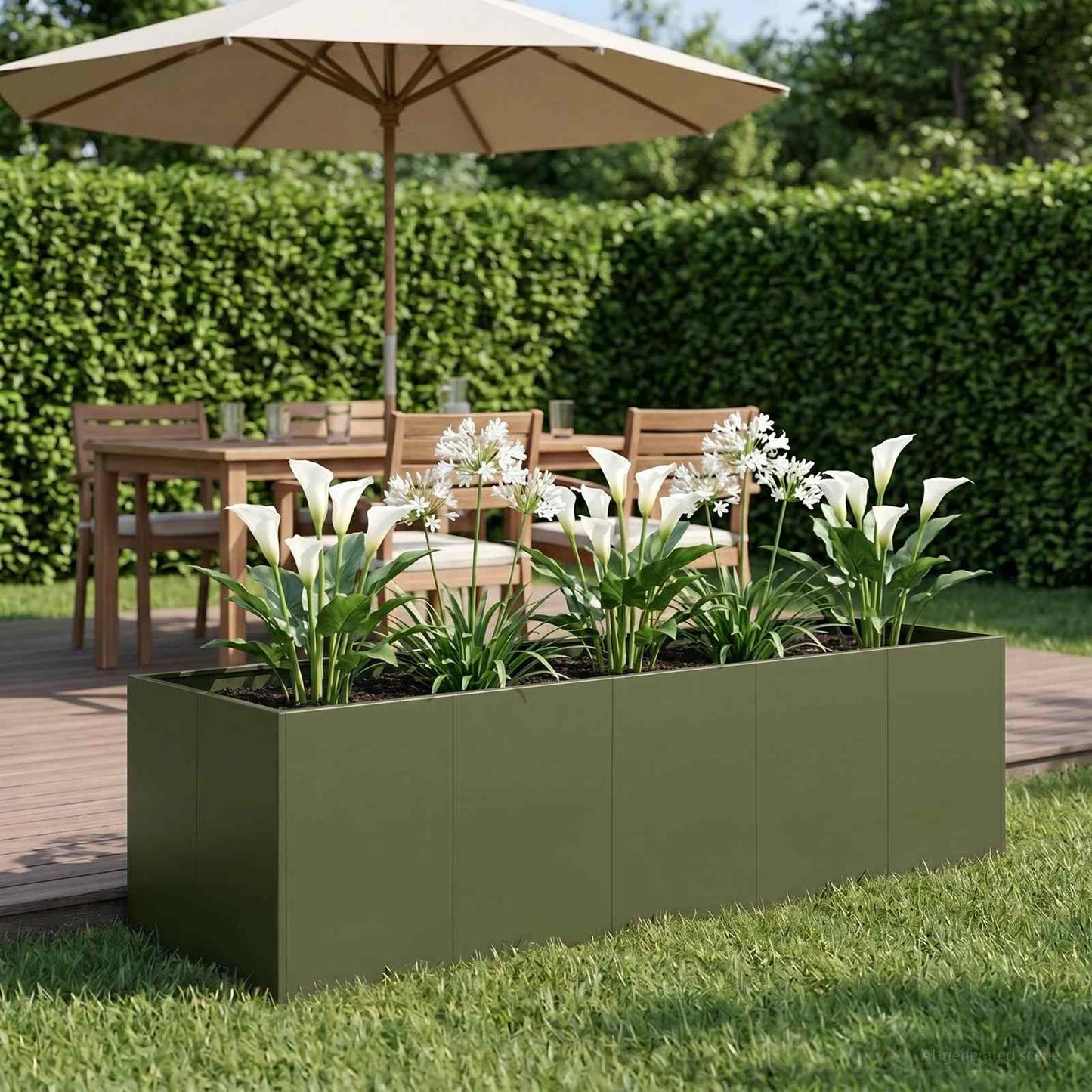 Vaso da giardino Verde Oliva 200 x 80 x 60 cm | homemem39