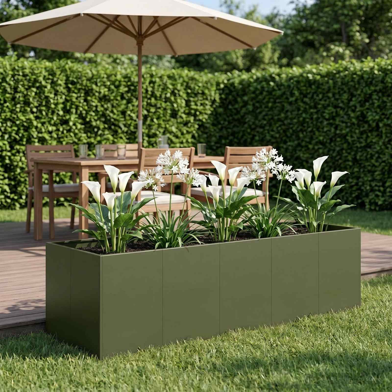 Vaso da giardino Verde Oliva 200 x 80 x 60 cm | homemem39