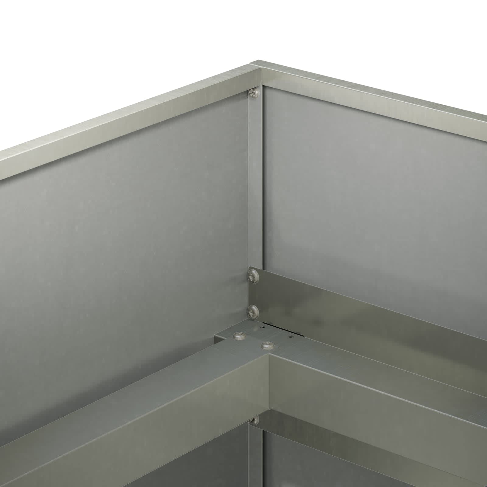 Vaso da giardino Argento 200 x 80 x 60 cm Acciaio Inox | homemem39